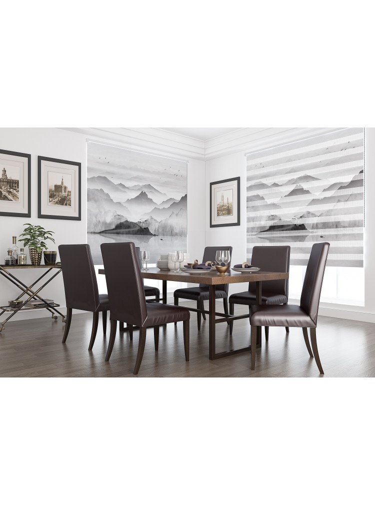 ZEBRA PERDE SİYAH MANZARA MODELİ